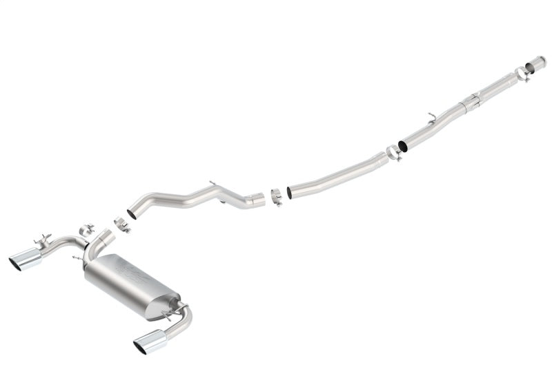 Borla 16-17 Ford Focus RS 2.3L MT Round Angle-Cut Tips Split Rear Exit ATAK Catback Exhaust - DTX Performance