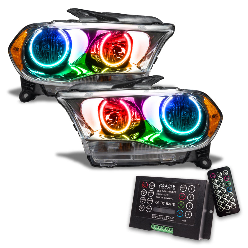 Oracle 11-13 Dodge Durango SMD HL Halogen - Chrome - ColorSHIFT w/ 2.0 Controller - DTX Performance