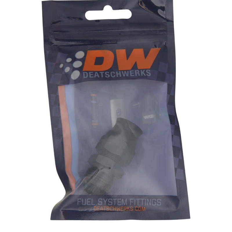 DeatschWerks 8AN Male Flare to 1/2in Hardline Compression Adapter - Anodized Matte Black - DTX Performance