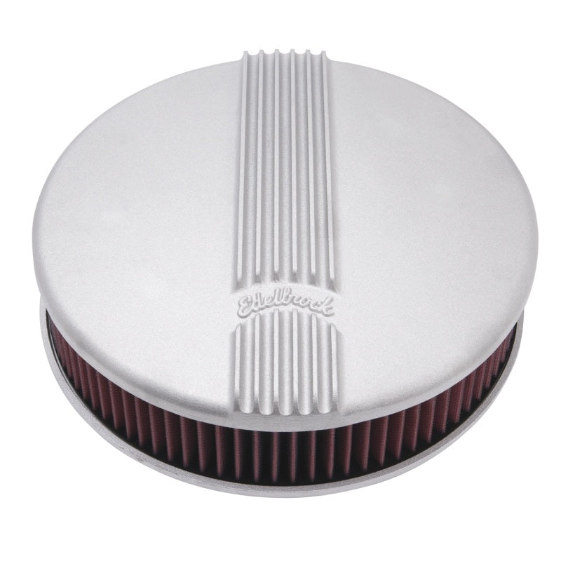 Edelbrock Air Cleaner Classic Series Round Aluminum Top Cloth Element 14In Dia X 3 9In Satin - DTX Performance