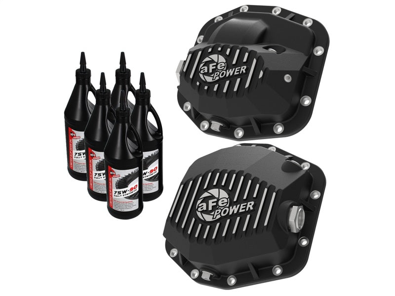 aFe Pro Series Front/Rear Diff Cover Kit w/ Oil 2018+ Jeep Wrangler (JL) 2018 3.6L (Dana M186/M220) - DTX Performance