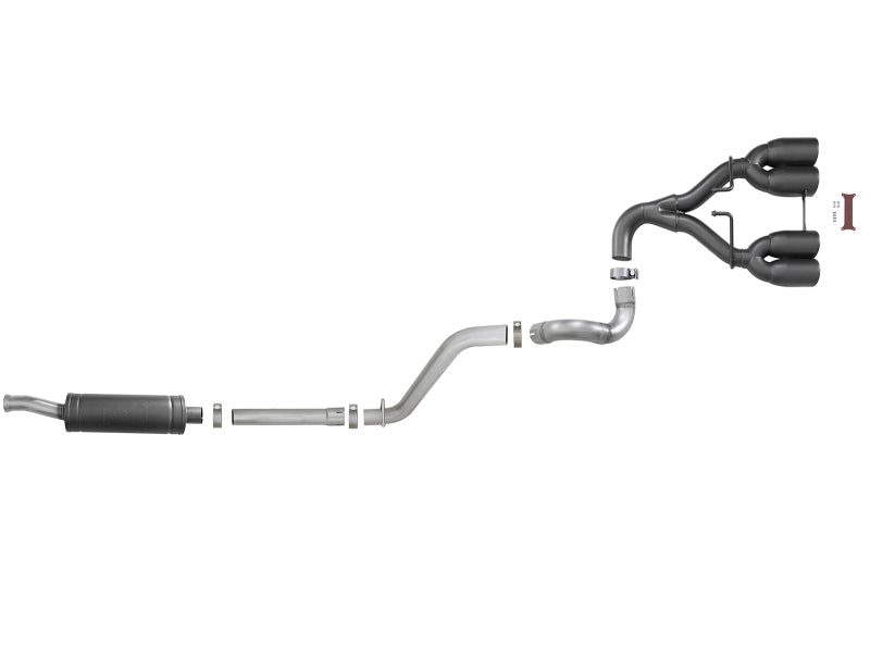 aFe Rebel Series 2.5in 304 SS Cat-Back Exhaust w/ Black Tip 18-20 Jeep Wrangler (JL) - DTX Performance