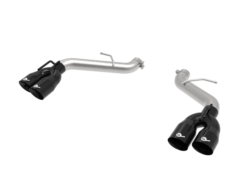 aFe POWER MACH Force-Xp 3in Axle-Back Exhaust 16-20 Chevrolet Camaro SS V8 6.2L w/o Mufflers - Black - DTX Performance