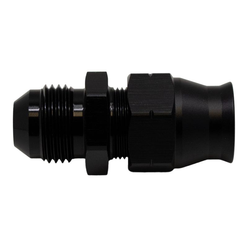 DeatschWerks 8AN Male Flare to 1/2in Hardline Compression Adapter - Anodized Matte Black - DTX Performance