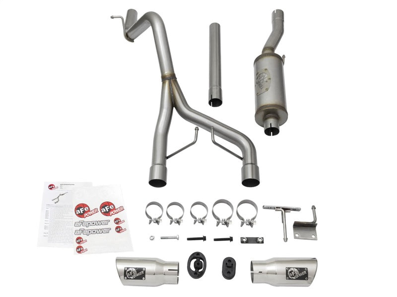 aFe Rebel Series CB 2.5in Dual Center Exit SS Exhaust w/ Polish Tip 07-15 Jeep Wrangler 3.6L/3.8L V6 - DTX Performance