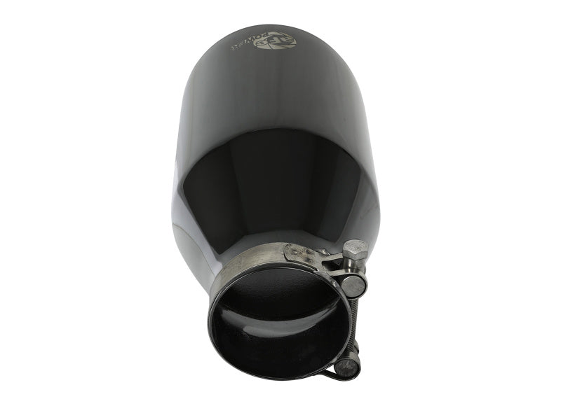 aFe MACH Force-Xp 409 SS Clamp-On Exhaust Tip 2.5in. Inlet / 4.5in. Outlet / 9in. L - Black - DTX Performance