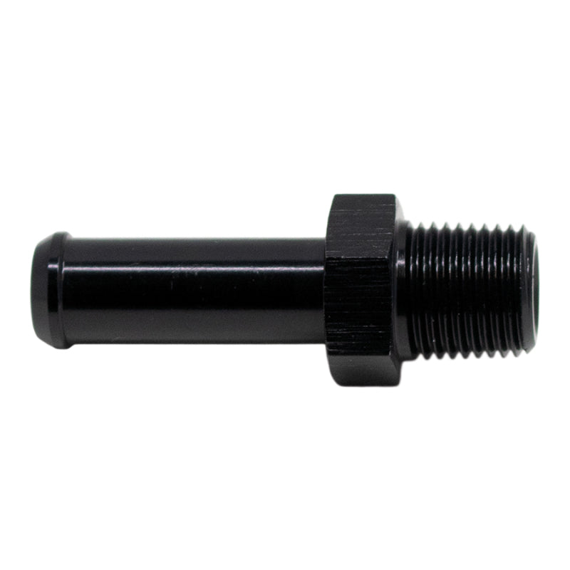 DeatschWerks 1/8in NPT Male Thread 5/16in Hose Barb - Anodized Matte Black - DTX Performance