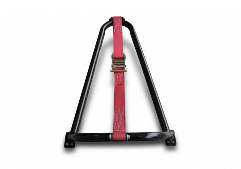 N-Fab Bed Mounted Tire Carrier Universal - Gloss Black - Red Strap - DTX Performance