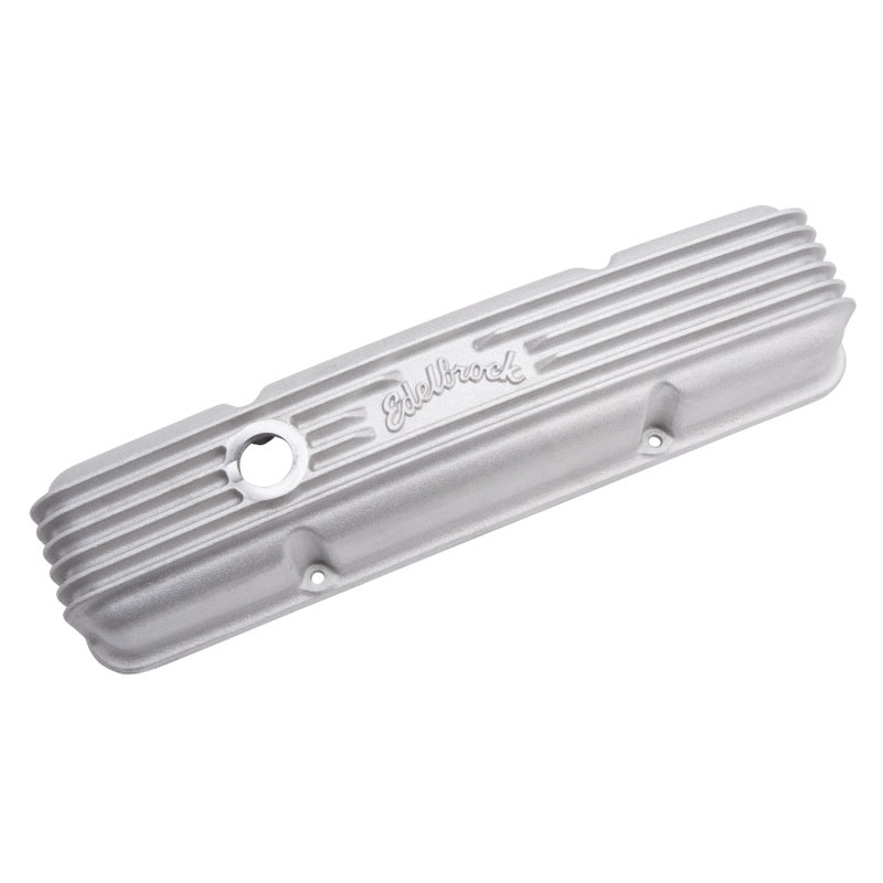 Edelbrock Valve Cover Classic Series Chevrolet 1959-1986 262-400 CI V8 w/ Breather Holes Satin - DTX Performance