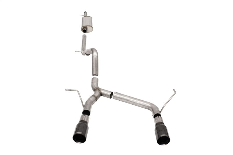 Corsa 07-18 Jeep Wrangler JKU 3.6L Sport 2.75in Cat-Back Exhaust w/ Single 4in Black Tips - DTX Performance