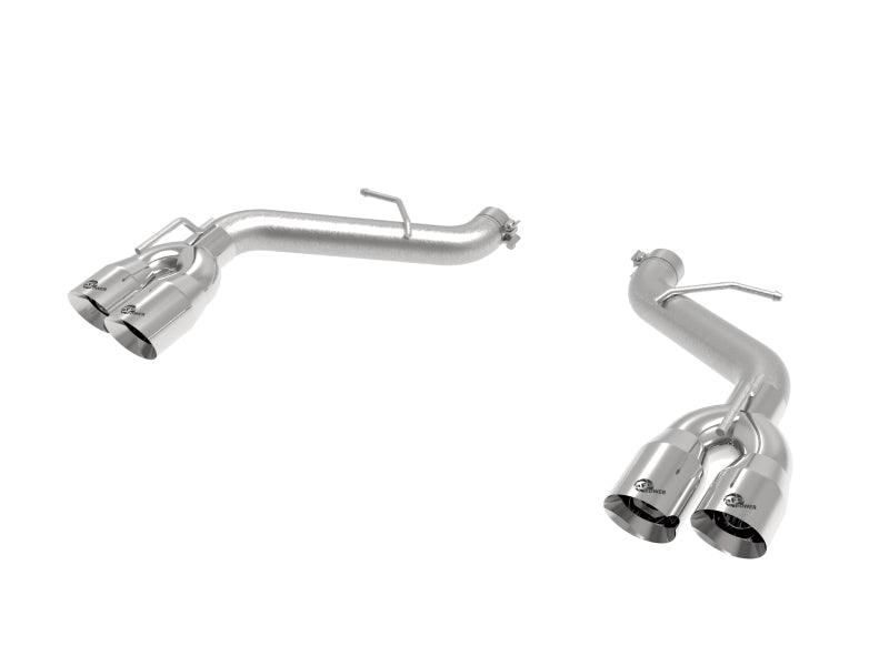 aFe POWER MACH Force-Xp 3in Axle-Back Exhaust 16-20 Chevy Camaro SS V8 6.2L w/o Mufflers - Polished - DTX Performance