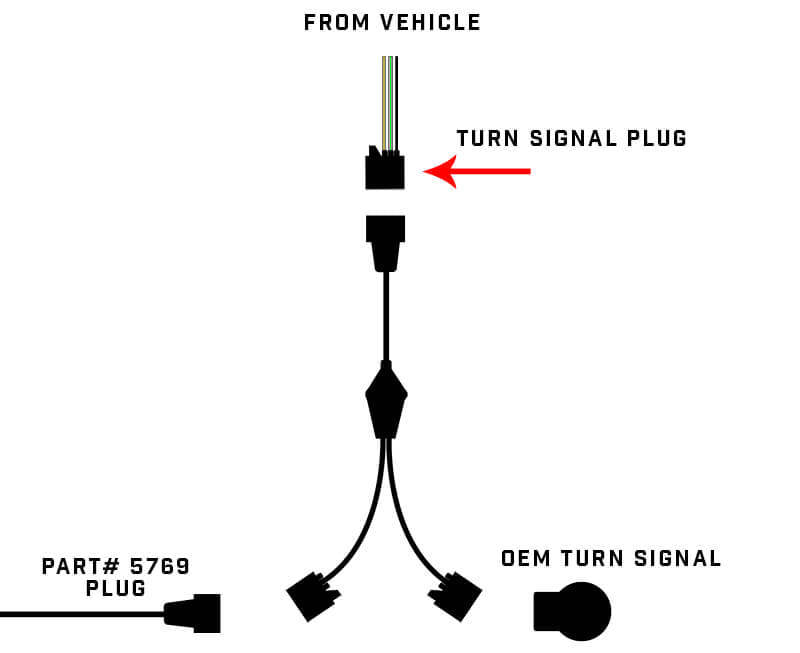 Oracle Wrangler JK Switchback Turn Signal Y Splitter Adapter (Single) - DTX Performance