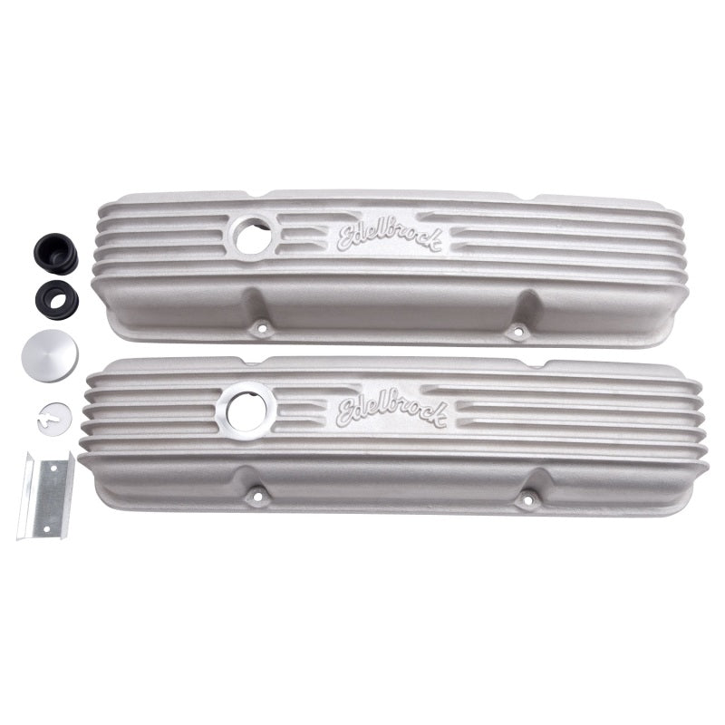 Edelbrock Valve Cover Classic Series Chevrolet 1959-1986 262-400 CI V8 w/ Oil Fill Hole Satin - DTX Performance