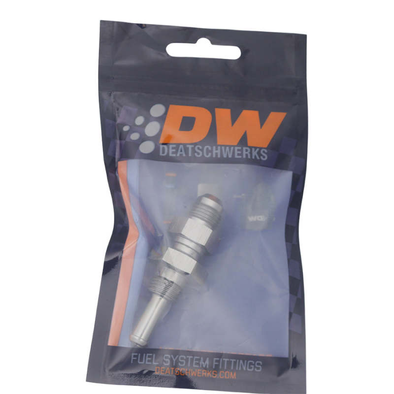 DeatschWerks 6AN Male Flare to Straight 5/16in Single Hose Barb - Anodized DW Titanium - DTX Performance