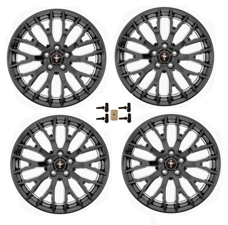 Ford Racing 15-16 Mustang GT 19X9 and 19X9.5 Wheel Set with TPMS Kit - Matte Black - DTX Performance