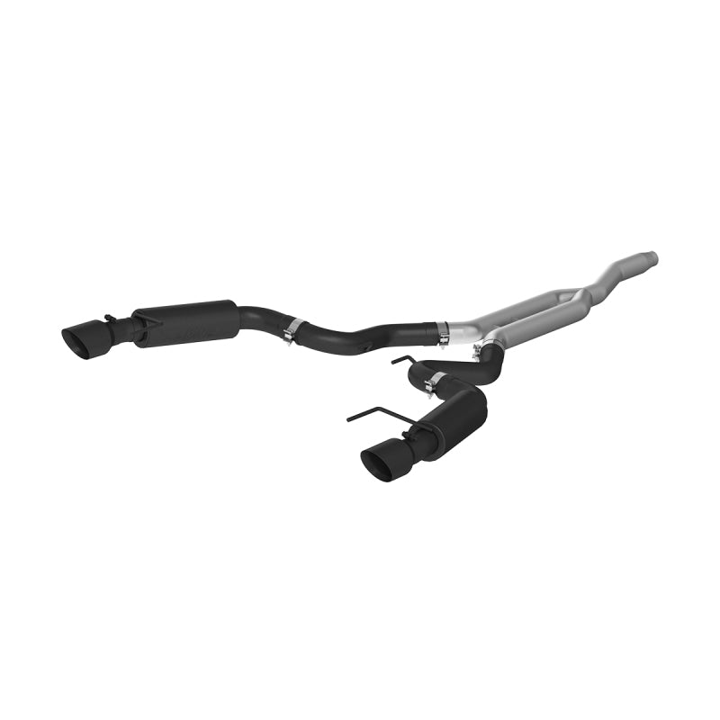 MBRP 15-19 Ford Mustang EcoBoost 2.3L Black 3in Cat Back Dual Split Rear Exit (Race Version) - DTX Performance