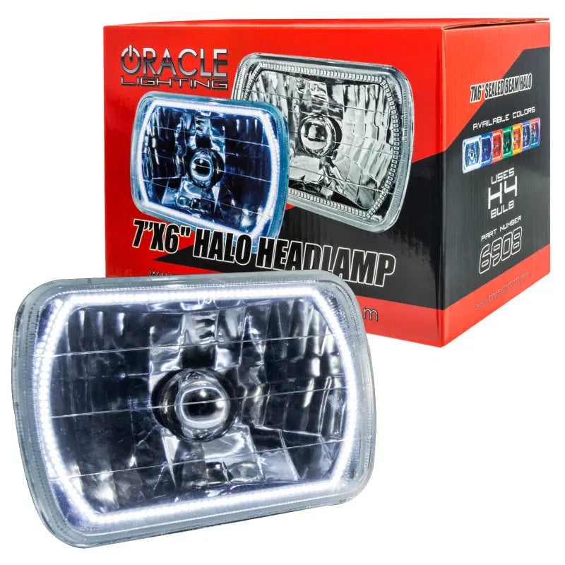 Oracle Pre-Installed Lights 7x6 IN. Sealed Beam - White Halo - DTX Performance