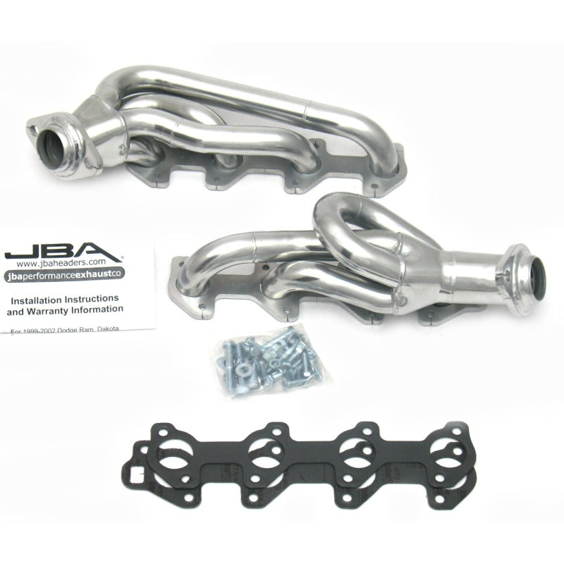 JBA 00-03 Dodge 4.7L PowerTech 1-1/2in Primary Silver Ctd Cat4Ward Header - DTX Performance