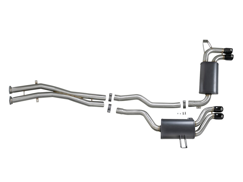 aFe MACH ForceXP 2.5 IN 304 Stainless Steel Cat-Back Exhaust System w/ Black Tips 01-06 BMW M3 (E46) - DTX Performance