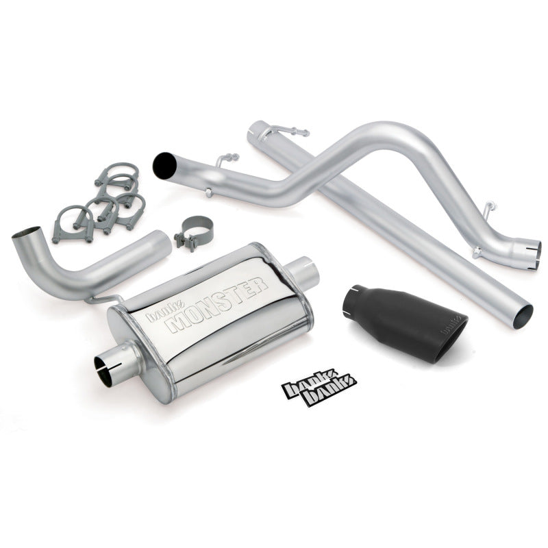 Banks Power 07-11 Jeep 3.8L Wrangler - 2dr Monster Exhaust System - SS Single Exhaust w/ Black Tip - DTX Performance