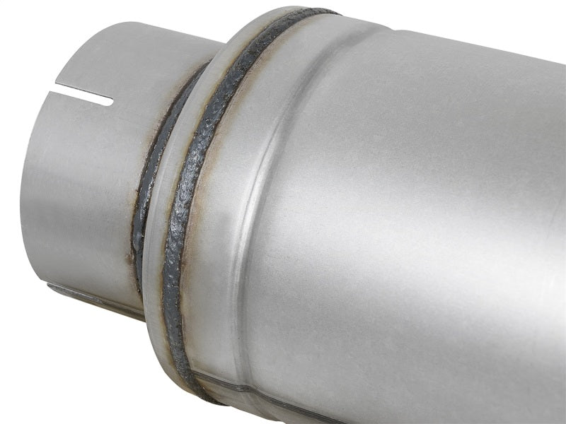 aFe ATLAS Aluminized Steel Muffler 5in Center/Center 24in L x 7in Diameter - Round Body - DTX Performance