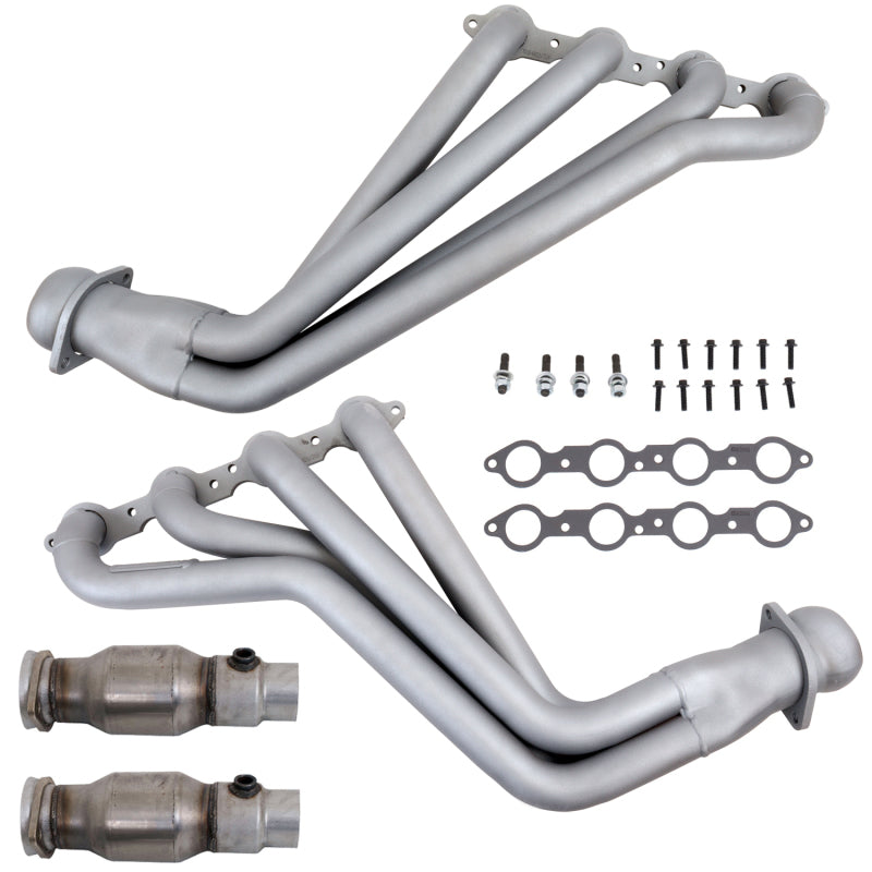 BBK 10-15 Camaro LS3 L99 Long Tube Exhaust Headers With Converters - 1-3/4 Chrome - DTX Performance