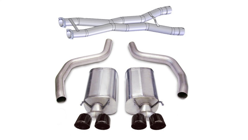 Corsa 06-13 Chevrolet Corvette C6 Z06 7.0L V8 Black Sport Cat-Back Exhaust - DTX Performance