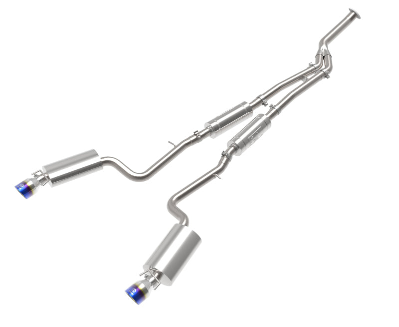 aFe POWER Takeda 16-17 Lexus IS200t L4-2.0L (t) 2.5in-3in 304 SS CB Exhaust w/ Blue Tip - DTX Performance