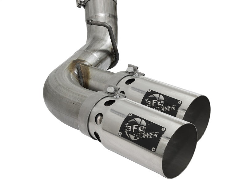 aFe Victory Series 4in 409-SS DPF-Back Exhaust w/ Dual Polished Tips 2017 GM Duramax V8-6.6L(td) L5P - DTX Performance