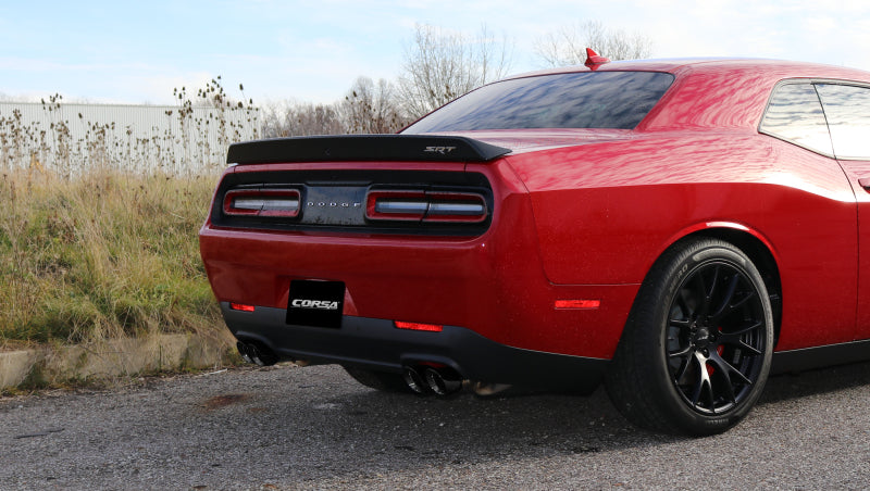 Corsa 15-17 Dodge Challenger Hellcat Dual Rear Exit Extreme Exhaust w/ 3.5in Black Tips - DTX Performance