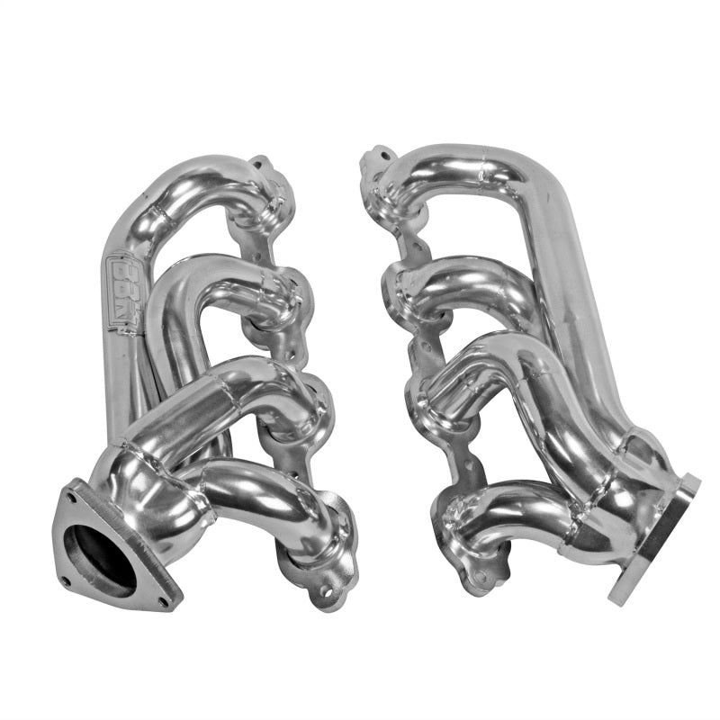 BBK 14-18 GM Truck 5.3/6.2 1 3/4in Shorty Tuned Length Headers - Polished Silver Ceramic - DTX Performance