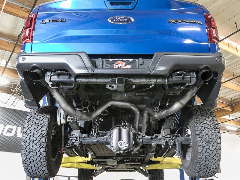 aFe MACH Force-Xp Cat-Back Exhaust w/Dual Hi-Tuck Tips Black 17-18 Ford F-150 Raptor V6-3.5L (tt) - DTX Performance