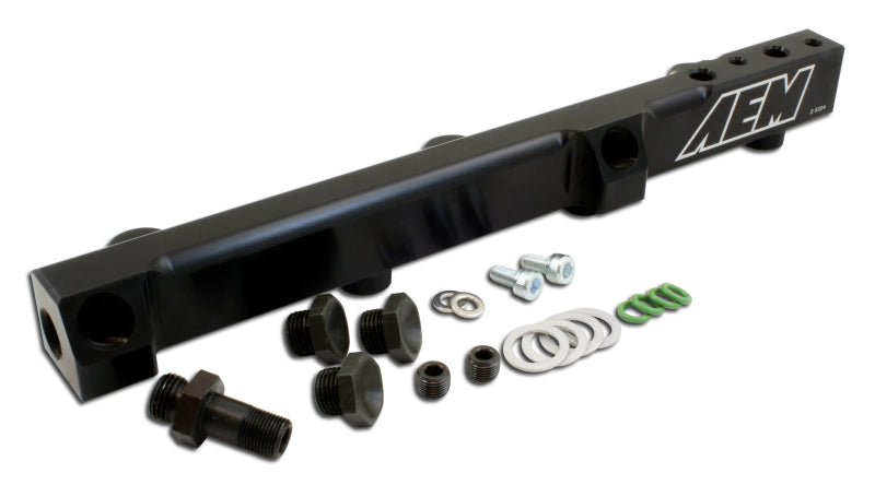 AEM 90-93 Accord DX/LX/SE/EX & 92-01 Prelude S/Si/Si VTEC Black Fuel Rail - DTX Performance