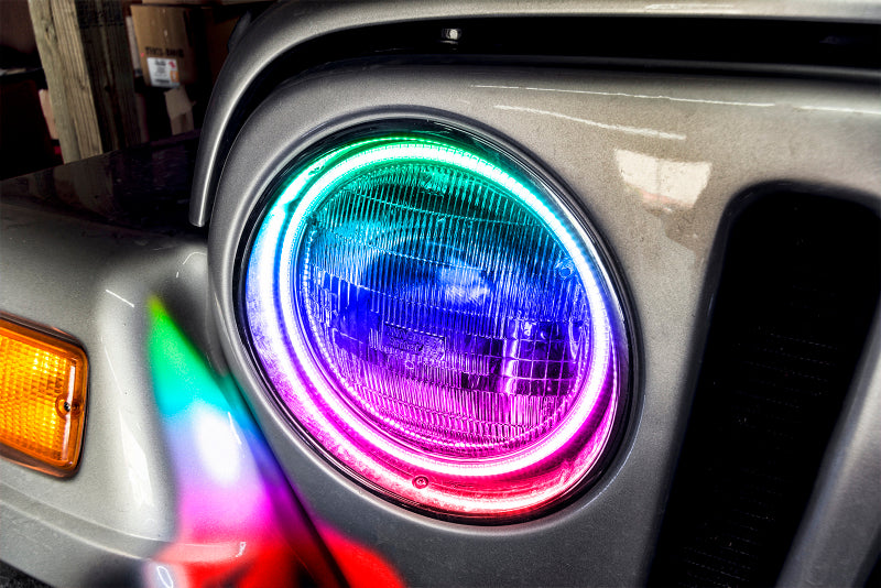 Oracle Jeep Wrangler TJ 97-06 LED Waterproof Halo Kit - ColorSHIFT - DTX Performance