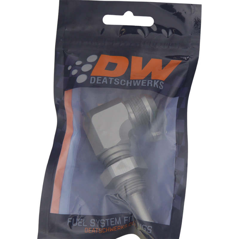 DeatschWerks 8AN Male Flare To 5/16in. Male Barb Bulkhead Adapter 90-Degree (Incl. Nut) - DTX Performance