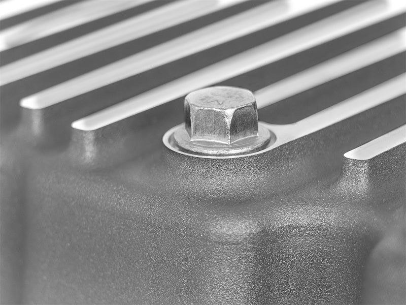 aFe Street Series Engine Oil Pan Raw w/ Machined Fins; 11-17 Ford Powerstroke V8-6.7L (td) - DTX Performance