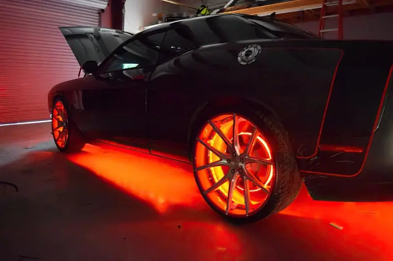 Oracle LED Illuminated Wheel Rings - Double LED - Red - DTX Performance