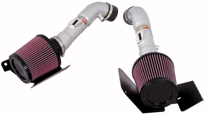 K&N 07-08 350z Dual Silver Typhoon Short Ram Intake - DTX Performance