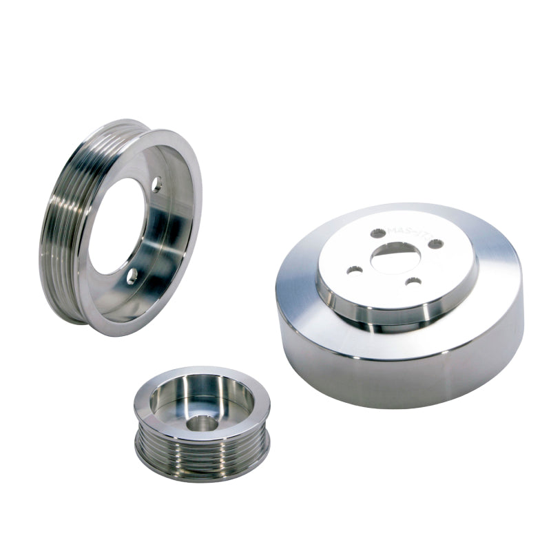 BBK 94-95 Mustang 5.0 Underdrive Pulley Kit - Lightweight CNC Billet Aluminum (3pc) - DTX Performance