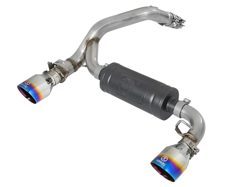 aFe Takeda 3in 304 SS Axle-Back Exhaust System w/ Blue Flame Tip 16-18 Ford Focus RS 2.3L (t) - DTX Performance