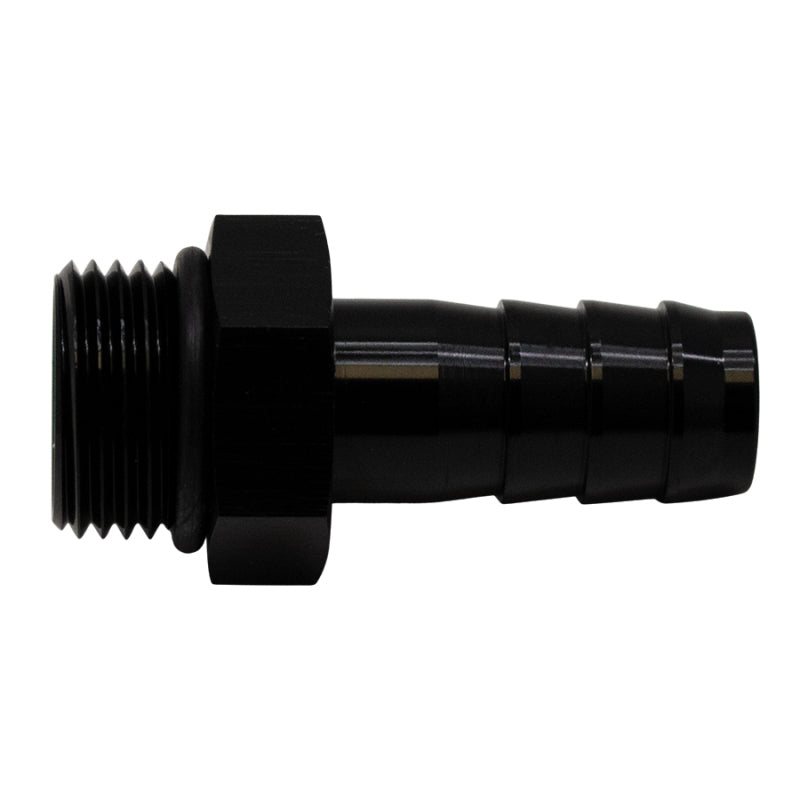 DeatschWerks 8AN ORB Male to 1/2in Male Triple Barb Fitting (Incl O-Ring) - Anodized Matte Black - DTX Performance