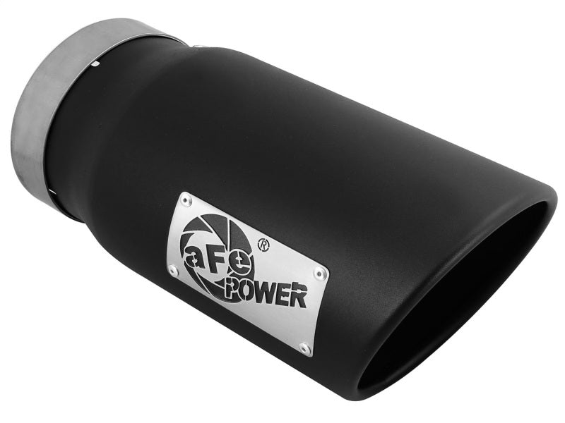 aFe Diesel Exhaust Tip Bolt On Black 5in Inlet x 6in Outlet x 12in Long - DTX Performance