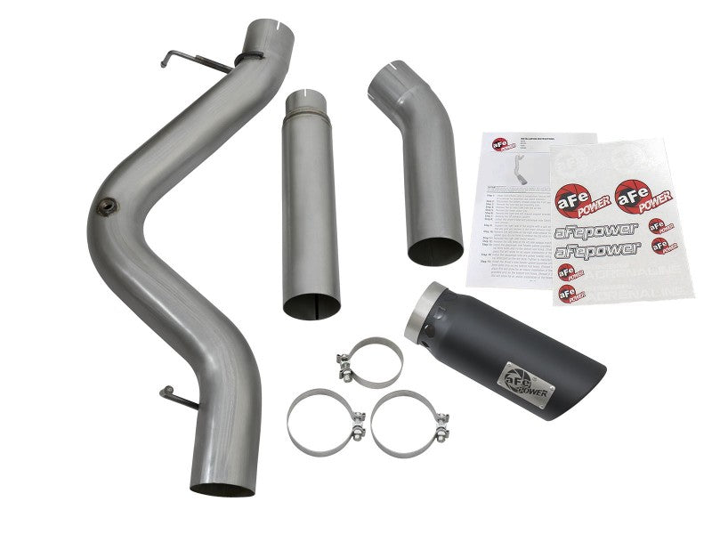 aFe LARGE Bore HD 5in Exhausts DPF-Back SS w/ Black Tips 16-17 GM Diesel Truck V8-6.6L (td) LML/L5P - DTX Performance