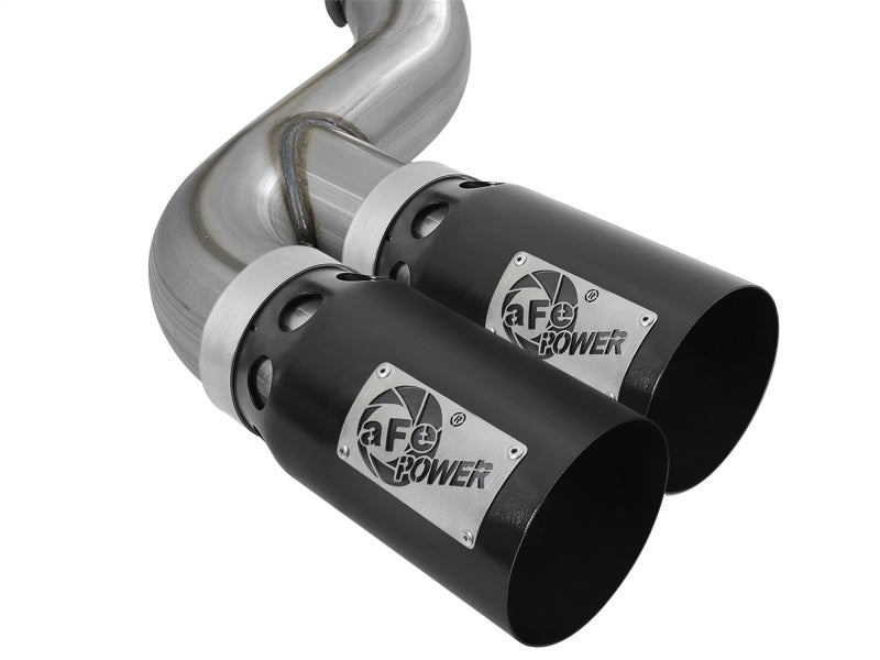 aFe Rebel XD 4in SS DPF-Back Exhaust 17-18 FOrd Diesel Trucks V8-6.7L (td) w/ Dual Black Tips - DTX Performance