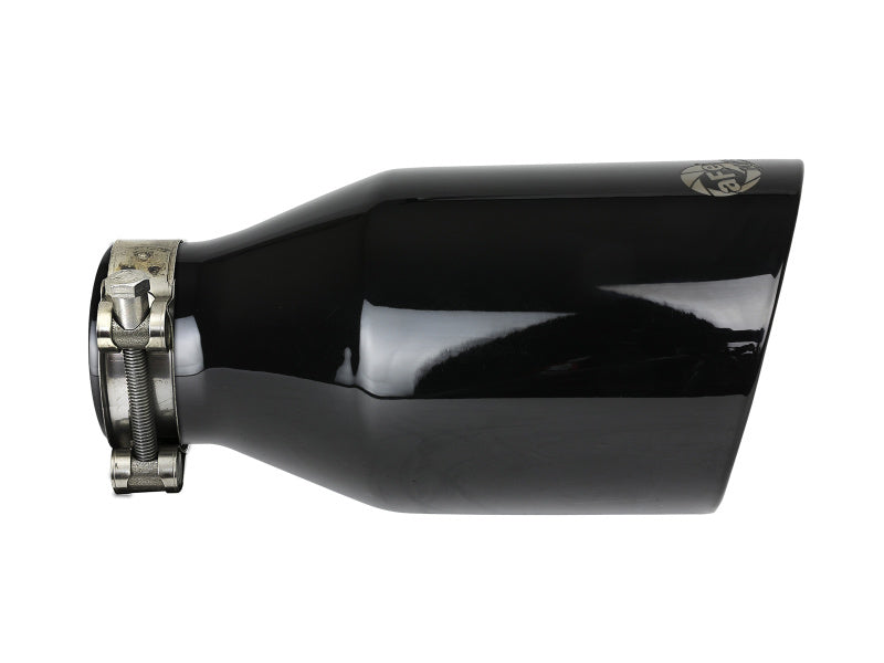 aFe MACH Force-Xp 409 SS Clamp-On Exhaust Tip 2.5in. Inlet / 4.5in. Outlet / 9in. L - Black - DTX Performance