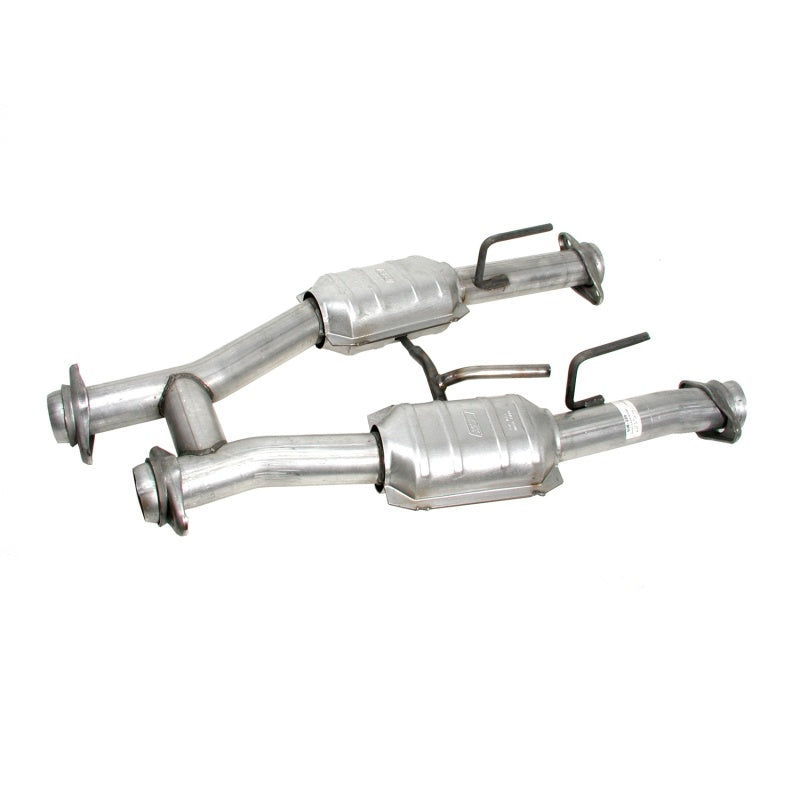 BBK 79-93 Mustang 5.0 Short Mid H Pipe With Catalytic Converters 2-1/2 For BBK Long Tube Headers - DTX Performance