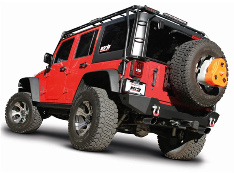 Borla 12-16 Jeep Wrangler 3.6L AT/MT 4DR 4WD S SQ RL AC SR 2.5in 2in TIP 3.5inx3.28in Black Chrome - DTX Performance