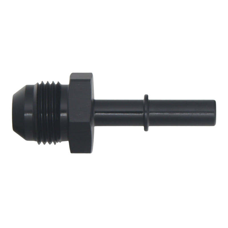 DeatschWerks 8AN Male Flare to 5/16in Male EFI Quick Connect Adapter - Anodized Matte Black - DTX Performance