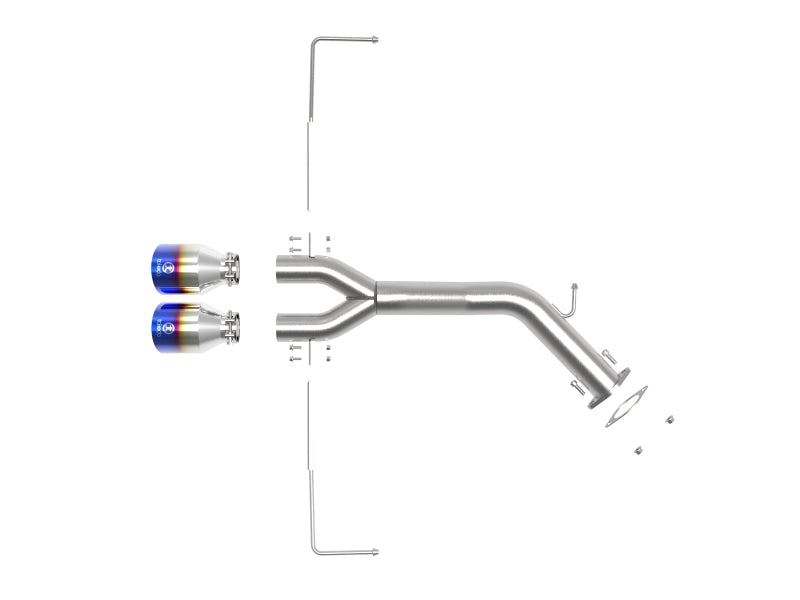 aFe Takeda 3in-2.5in 304 SS Axle-Back Exhaust w/Blue Flame Tip 19-20 Hyundai Veloster I4-1.6L(t) - DTX Performance