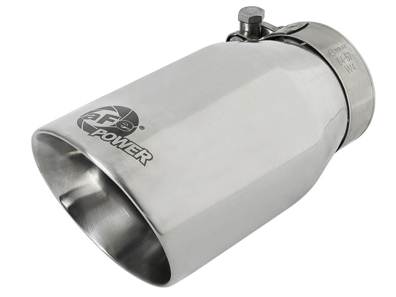 aFe MACH Force-Xp Universal 304 SS Single-Wall Clamp-On Exhaust Tip - Polished - DTX Performance